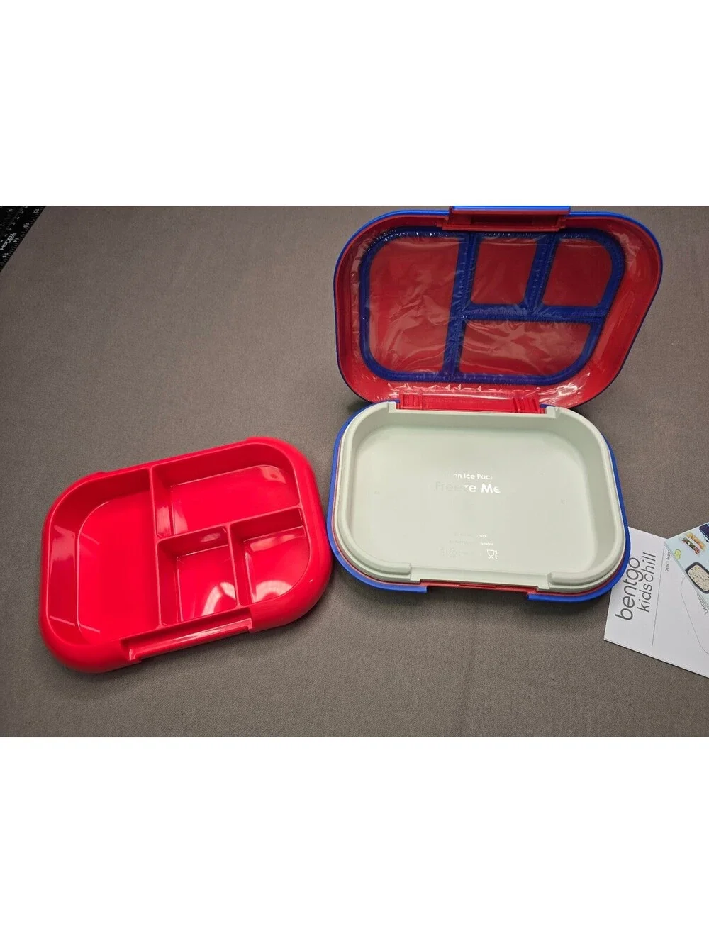 Bentgo Kid Chill Leak-Proof Lunch Box w/ Removable Ice Pack Red/Blue Openbox New